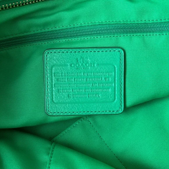 Coach Ellis Tote in Pebbled Bright Green Leather - Picture 8 of 13